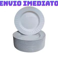 kit de 10 a 50 prato pratos Elegance fundo Plástico Porções Petisco Festas Lanchonetes Churrasco..