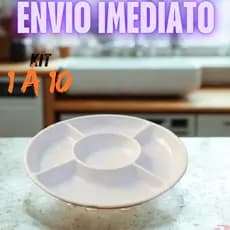 kit 1 á 10 ESCOLHA Petisqueira 25 cm Petiscos Prato Redondo Petisqueira 5 Divisórias