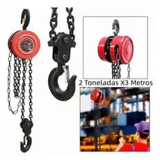 Talha Manual De 2 Tonelada Com Corrente De 3 Metros Cargas Profissional