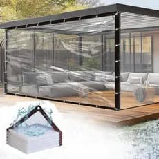 Lona Transparente Impermeável Reforçada Cobertura para Portas e Terraços Garagem e Proteção de Hortas