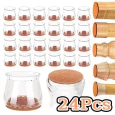 Kit 24 Peças De Protetor Silicone Para Os Pés Da Cadeira E Mesa