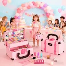 Conjunto De Maquiagem Infantil Lavável Com 32 Peças E Estojo Elegante