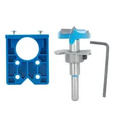 Kit Broca Forstner 35mm Dobradiça Com Limitador E Gabarito