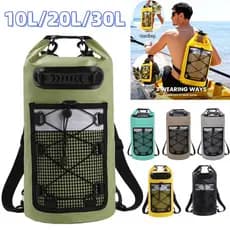 Mochila Flutuante à Prova D'água 10L 20L 30L, Bolsa Seca de Grande Capacidade para Caiaque, Rafting e Pesca