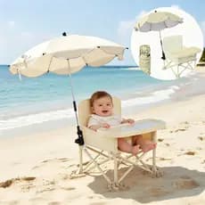 Cadeira Infantil De Praia Dobrável Com Guarda Sol Criança Praia Piscina Lazer