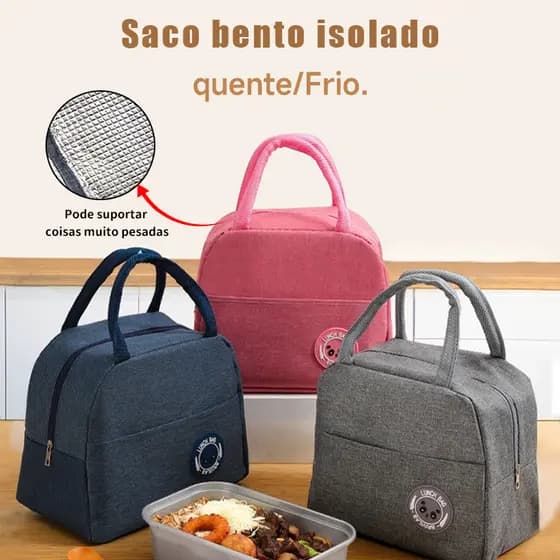 Bolsa Térmica Portátil Marmita Lanche Necessaire Viagem Compacta