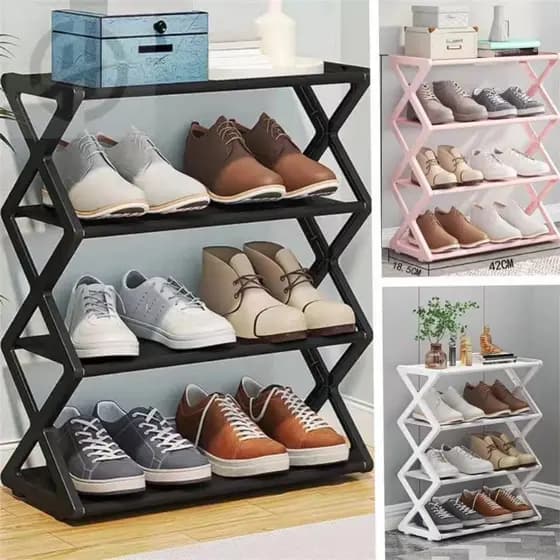 Sapateira Prateleira Sanfonada 4 or 5 Andares Organizadora Plástico Multiuso Sapatos Livros Brinquedos