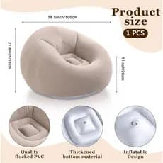 Sofá Inflável Dobrável Portátil Estilo Preguiçoso Confortável Resistente Para Quarto Varanda Casa