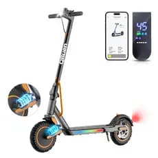 Patinete Elétrico 500W 40km/h App Bluetooth com Seta, Suspensão e Freio Duplo | Bateria 10Ah 30km, Dobrável 120kg