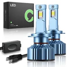 Kit Par Lâmpada LED H7 300W 60000LM IP68 Turbo Ventoinha Dissipador Cobre 6000K 9Chips