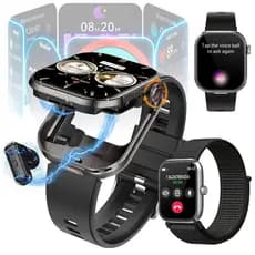 Relógio Smartwatch com Fone TWS Integrado Bluetooth Esportivo Digital Hd 2.02 IP67 Monitor Saúde Notificações Preto