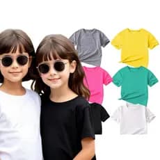 Kit 2 Camiseta Básica Manga Curta Para Menina tamanho 4 ao 16