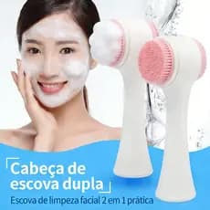Escova Limpeza Facial 2 Em 1 Aparelho Massagem Esponja Cerdas Macias Dupla Face Escova De Limpeza De Cravos