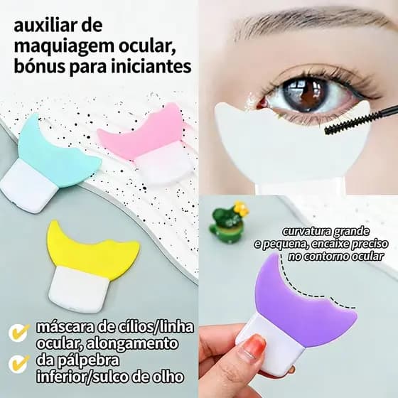 3 Protetor De Silicone Para Aplicação de Mascara de Cílios Delineador e Sombra nos Cílios