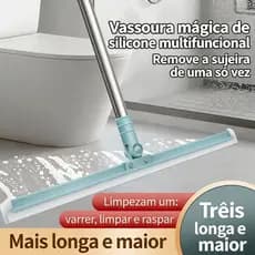 Rodo Vassoura Silicone Limpador de Vidro Piso Uso Duplo Limpeza Mágica