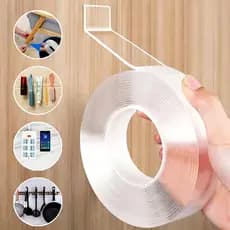 Fita Dupla Face Extra Forte Transparente NanoGel Silicone Mágica Adesiva Cola na Parede Móvel Porta