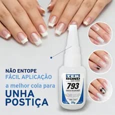 Cola Instantânea TekBond 793 Super Bonder 20g - Adesivo Multiuso para Artesanato, Unha Postiça Acrigel,Metal e Borracha