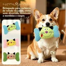 Brinquedos Pelúcias Mordedor C/ Apito de Descompressão Molar Que Soa P/ Cachorro Gatos Pet Animais
