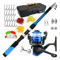 Kit De Pesca Completo 1 Vara 1,70m + 1 Molinete + Itens milho Bichinho da Laranja