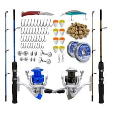 Kit Pesca Completo Molinete 3 Rolamento Com Vara E Acessorio