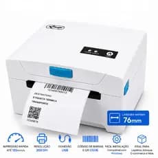 Impressora Térmica Etiquetas Código de Barras Cupons QR Code USB 76mm Alta Velocidade 203dpi