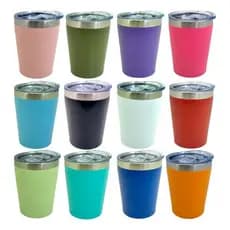Mini Copo Cuia Térmico 360ml Em Inox Com Tampa Acrílica