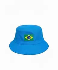 Chapéu Bucket Hat Brasil Azul Claro Unissex Infantil