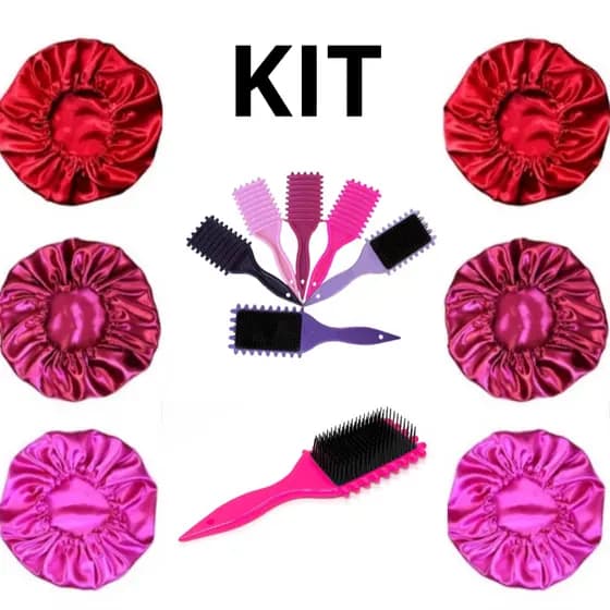 KIT com Escova Onda Finalizadora + Touca de Cetim dupla Face Envio rápido 🥰🥰