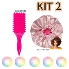 Escova para Cachos + Touca de Cetim Dupla Profissional FIQUE Sem Frizz O Kit ideia para você!!