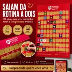 Poster Raspadinha 100 Encontros Casal Desafio Namorados Ideias Encontro Quadro Raspavel