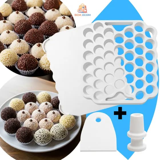 Forma Porcionadora Para Doces 10g 13g 15g 18g 50 Furos Dosadora Brigadeiro Beijinho Docinho Confeitaria Produção Rápida