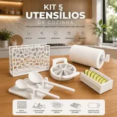 Kit 5 Utensílios Organizador De Cozinha Porta Guardanapo Cortador De Batatas Legumes Suporte Papel Toalha Suporte Colher