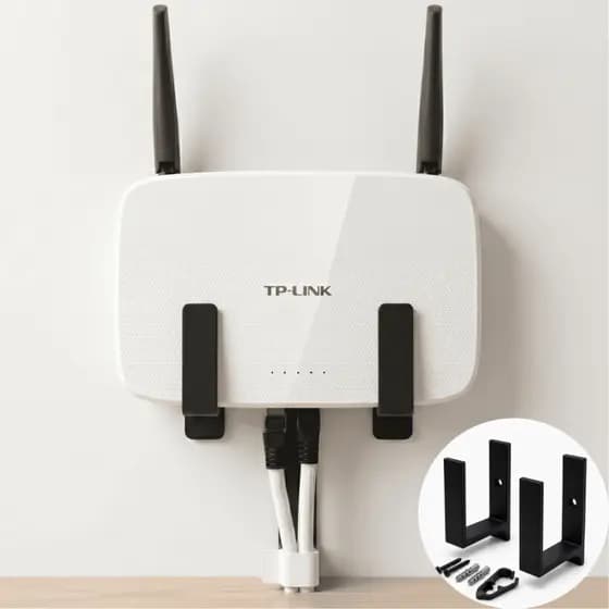 Kit Suporte Roteador + Organizador De Cabos Modem WiFi Organizador Universal De Parede Resistent Com Parafusos e Buchas