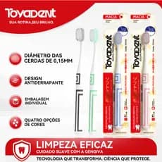 ToyaDent Escova de dente adultos, cerdas finas de 0.15 mm, limpeza profunda, 4 cores