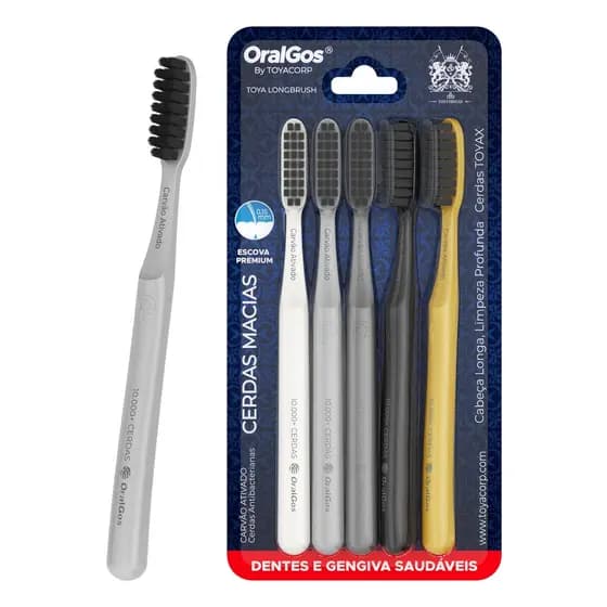 OralGos Escova de dente Adulto Cabeça Longa +10.000 Cerdas Macias