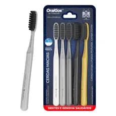 OralGos Escova de dente Adulto Cabeça Longa +10.000 Cerdas Macias