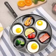 Frigideira antiaderente multifuncional, 7 em 1, pode ser usada para rolos de omelete, hambúrgueres, rolos de ovo, etc.