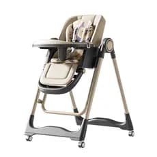 Cadeira infantil multifuncional de luxo de nove camadas com altura ajustável, três em um, adequada para jantar, jogos e