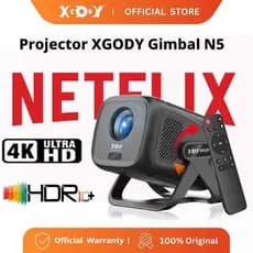 XGODY Gimbal A5 Mini Projetor 4K Android 11 FHD 1080P MirrorLink Keystone Automático 550ANSI