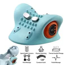 Massageador elétrico para coluna Cervical, tração no pescoço, aquecimento de pulso, alívio da dor, cabeça de massagem na