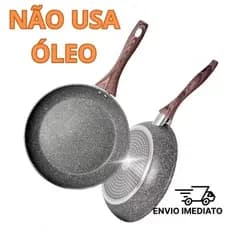 Frigideira de alumínio antiaderente com revestimento cerâmico de alta qualidade, cabo de madeira profundo, antiaderente,