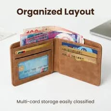 Novo masculino Retro carteira europeu americano Casual Horizontal simples moda carteira pronto estoque OZEE