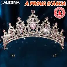 Novo Tiaras Barroco para Noivas, Coroa de Casamento em Cristal Europeu, Arco de Cabelo em Liga Colorida para Noivas.-ale