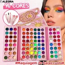 Paleta De Sombra De Olho Em 96 Cores Perolada / Fosca / Com Glitter / Longa Duração Pincéis de maquiagem-ale