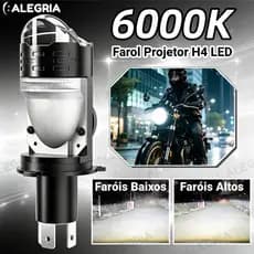 Farol LED H4 Para Motocicleta-Lente De Projetor 10000LM Com Resfriamento De Ventilador Turbo-ALE