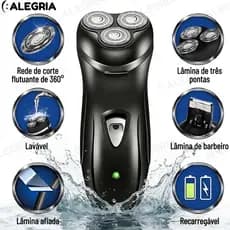 Máquina De Barbear Masculina Recarregável 220V 4D 3 Cabeças | TDU 220V Homens Elétrico Barbeador De Barba De Cabeça-ale