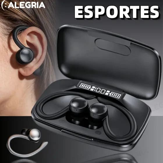 Fone De Ouvido Esportes Bluetooth H'maston RS-55 5.3 Tws, Com Luz Led-ALE