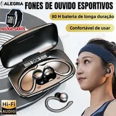 Fone De Ouvido Bluetooth H'maston RS-55 5.3 Tws, Com Luz Led-ALE