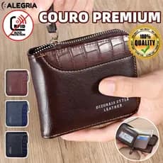 Carteira Curta Masculina Com Zíper Colorido-Cartão Vintage De Couro PU De Grande Capacidade E Porta-Moedas-ale