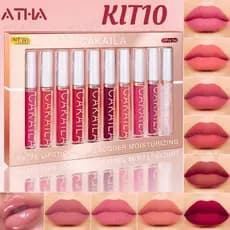 CAKAILA Brilho Labial De Maquiagem Fosco À Prova D'água De 10 Cores Copo Antiaderente De Longa Duração Batom
